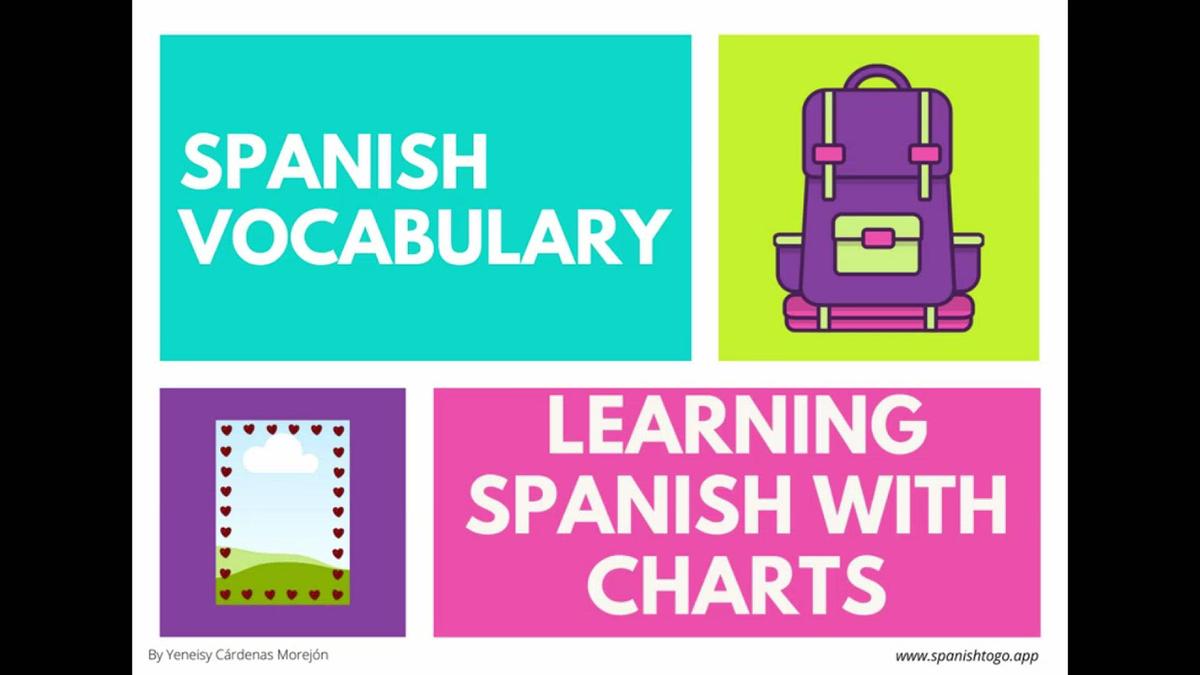 'Video thumbnail for Learning Spanish Vocabulary with Charts PDF'