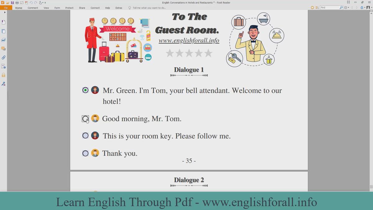'Video thumbnail for English Conversations in Hotels and Restaurants - To The Guest Room'