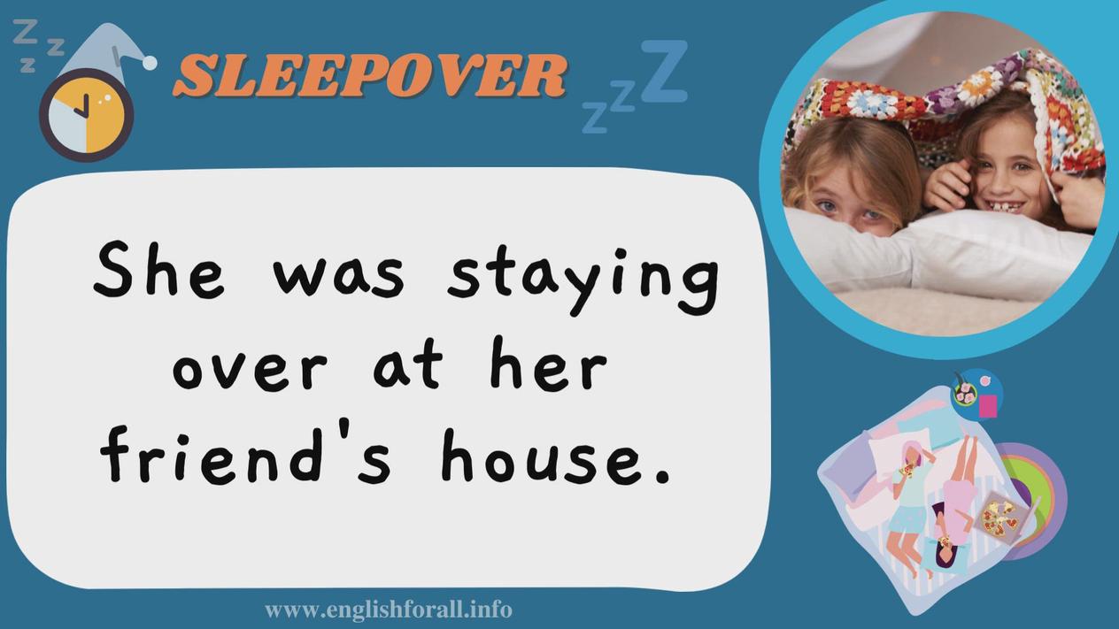 'Video thumbnail for English Listen and Practice - SLEEPOVER'
