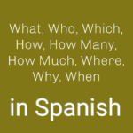 What, Who, Which, How, Where, Why, When in Spanish