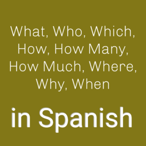 What, Who, Which, How, Where, Why, When in Spanish