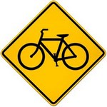 bicycle traffic warning in spanish