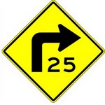 advisory turn speed Traffic Signs in Spanish