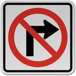 no right turn Traffic Signs in Spanish