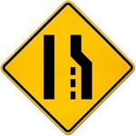 right lane ends Traffic Signs in Spanish