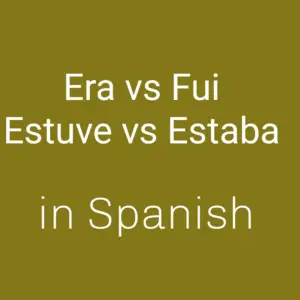 Era, Fui, Estuve vs Estaba in Spanish