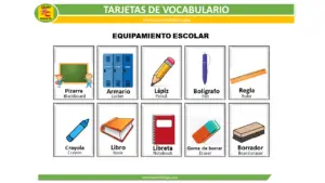 Read more about the article School Equipment Flashcards in  Spanish