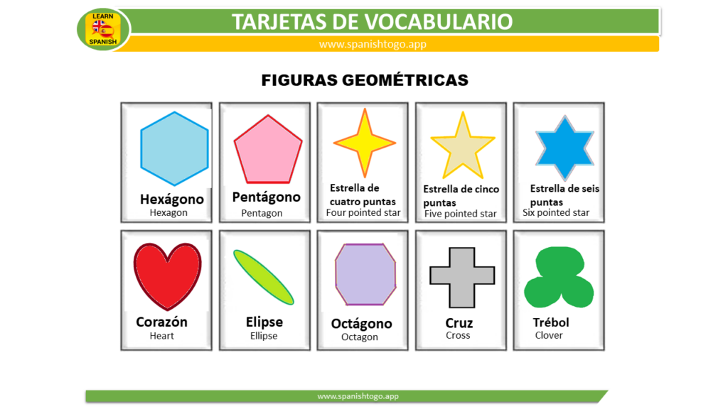 shapes flashcards in Spanish