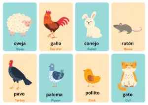 animals 2 flashcards  in Spanish