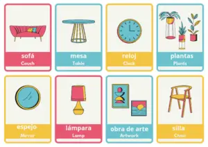 Furniture Flashcards in Spanish
