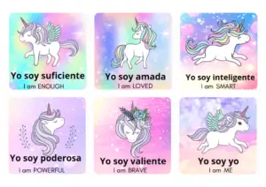 magical unicorn mindset flashcards