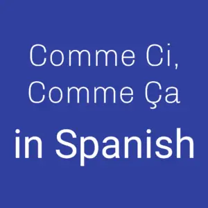 Read more about the article Comme Ci, Comme Ça in Spanish