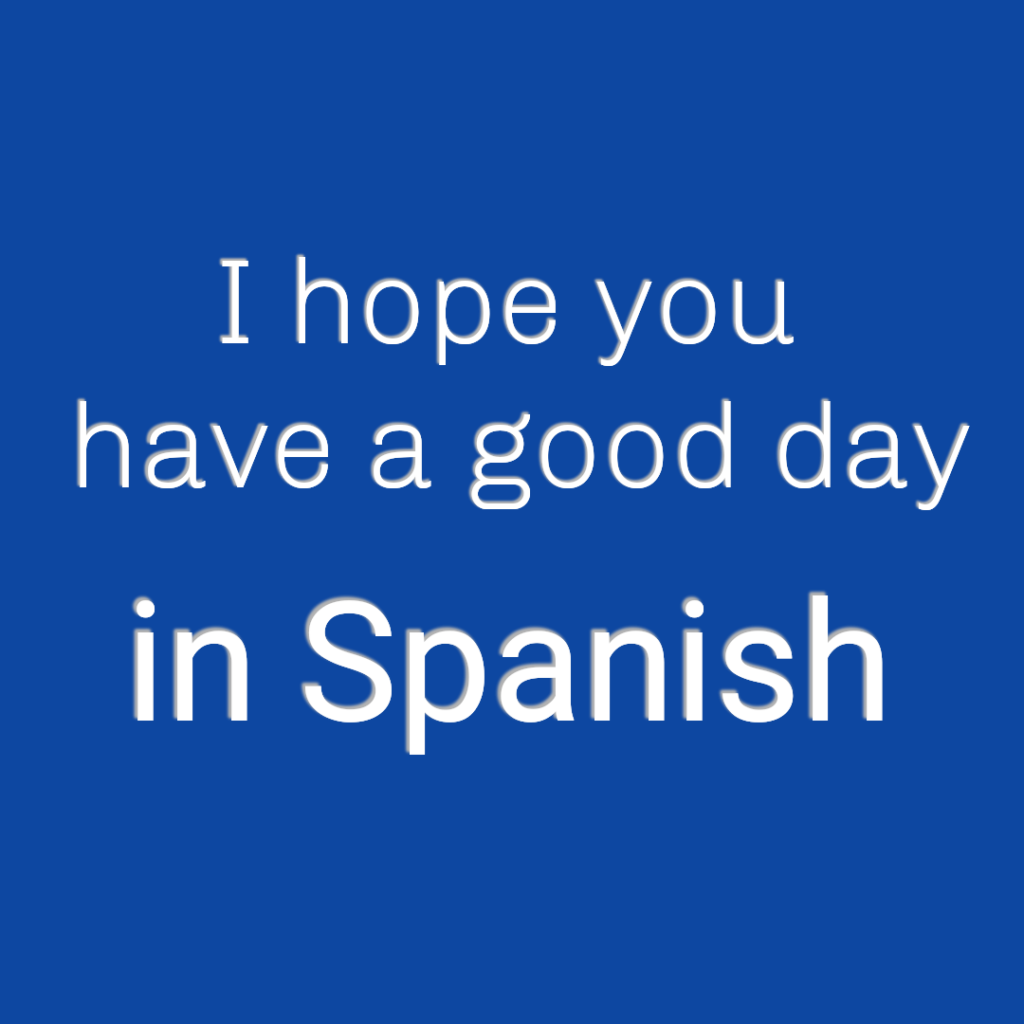 I Hope You Have a Good Day in Spanish