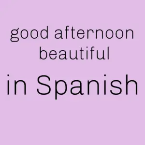 Good Afternoon Beautiful in Spanish