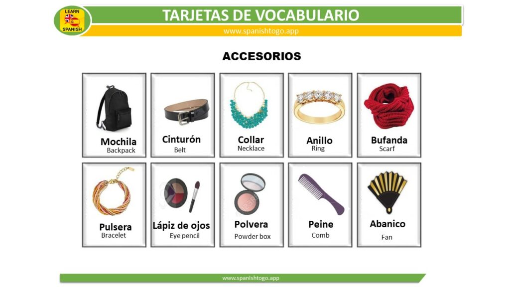accesorios in Spanish