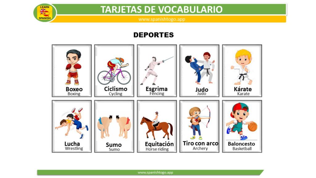 sports flashcard in Spanish
