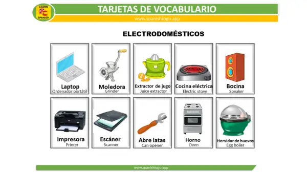 Electrodomésticos in English