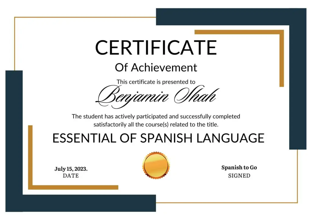 Earn the "Essentials of Spanish Language Certificate" by completing the following courses: