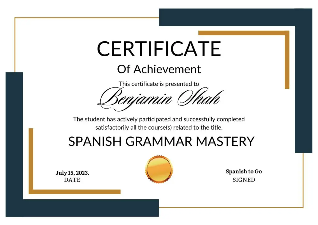 Earn the Spanish Grammar Mastery Certificate by completing the following courses: